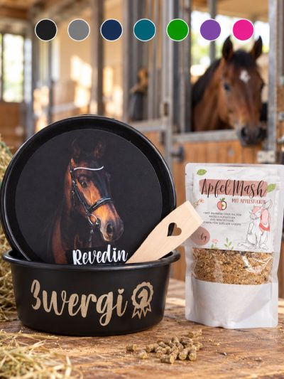 Futterschüssel Pferd Foto Geschenkeset Mash