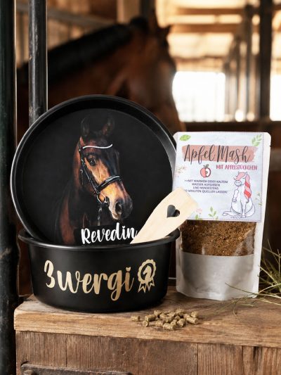 Futterschüssel Pferd Foto Geschenkeset Mash