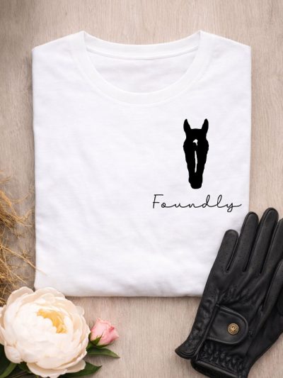 T-Shirt Stall-Shirt Pferdekopf weiß