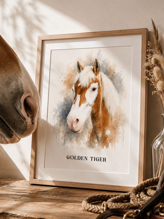 Pferdeportrait Aquarell Design – Bild 2