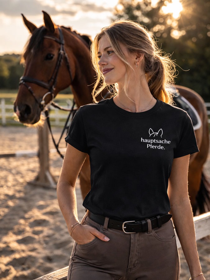 T-Shirt Stall-Shirt "Hauptsache Pferde" – Bild 2