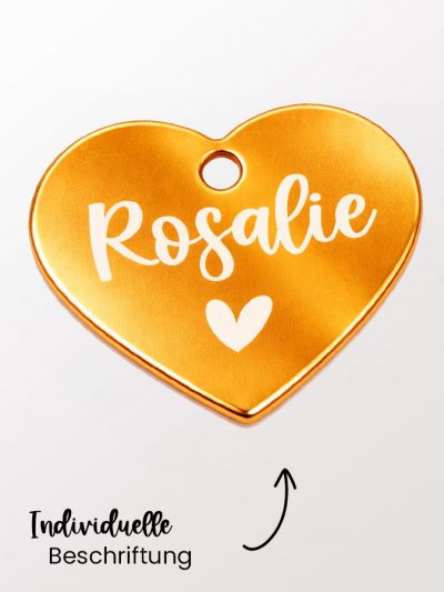 Halftermarke Glücksbringer Herz Gold