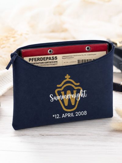 Pferdepass Hülle Zipper Navy